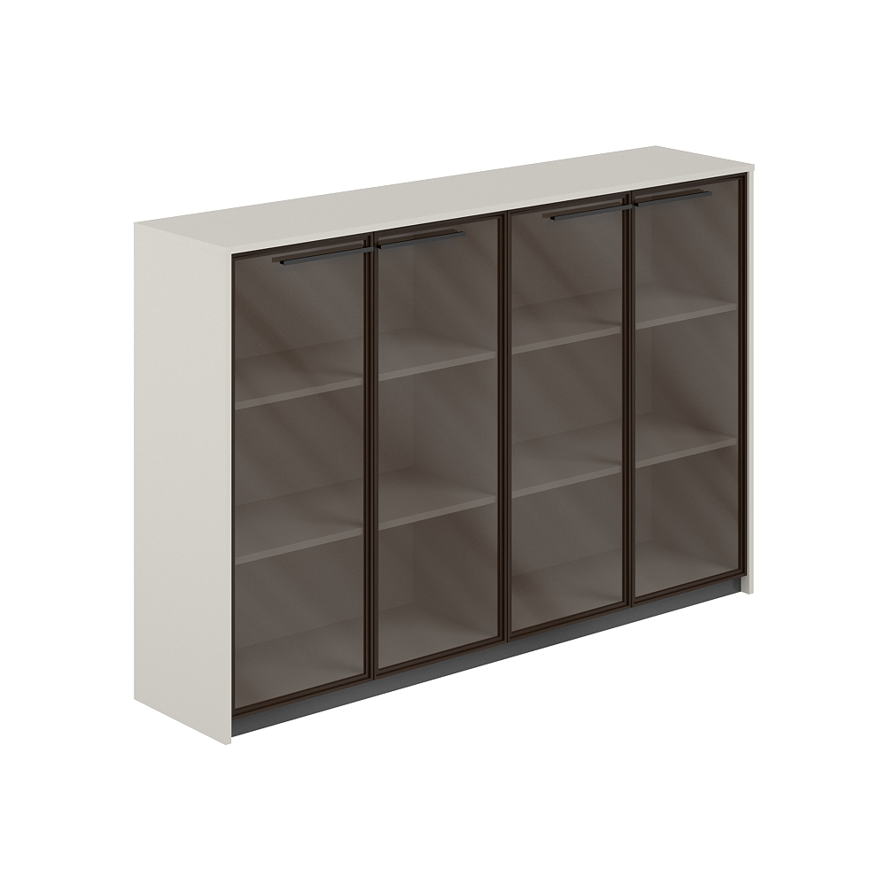 Шкаф средний с дверьми со стеклом в алюминиевой раме (2 шт), 1840х410х1226 RF.403.PG.CHBZ