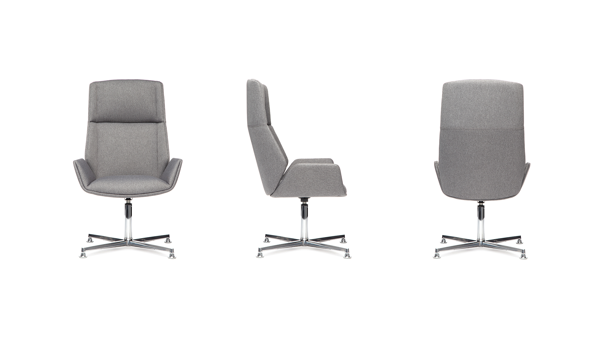 Кресло Overtime с высокой спинкой на крестовине на глайдерсах