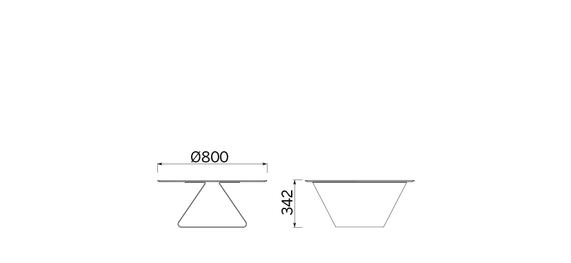 Стол Tov H 350 top ⦰ 800 mm