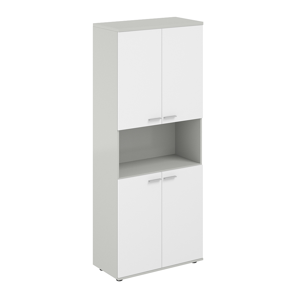 Шкаф высокий с нишей 800х400х1955, 4-х дв, з.ст ЛДСП 16 мм SG.861.SH.WH.WH