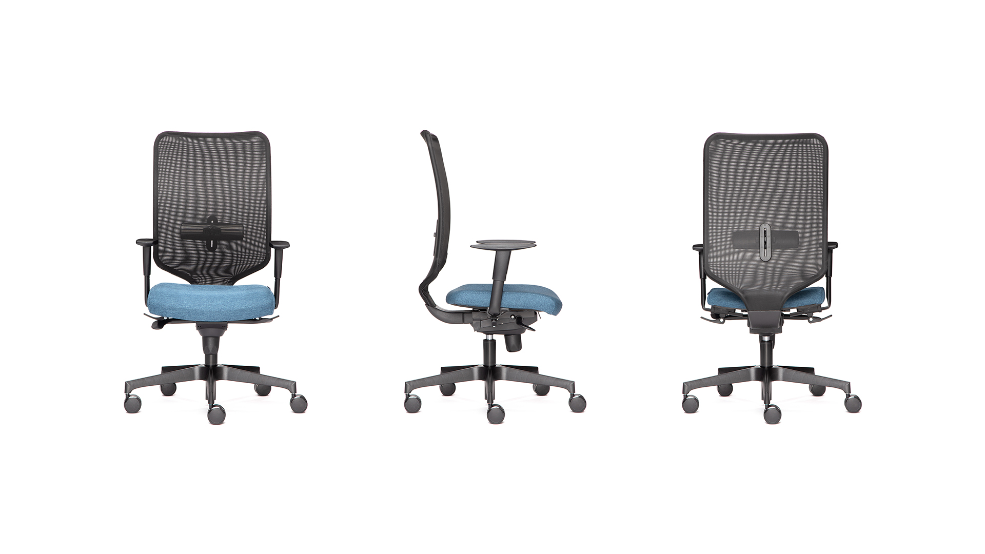 Офисное кресло Flex с высокой спинкой из сетки на крестовине с колесами