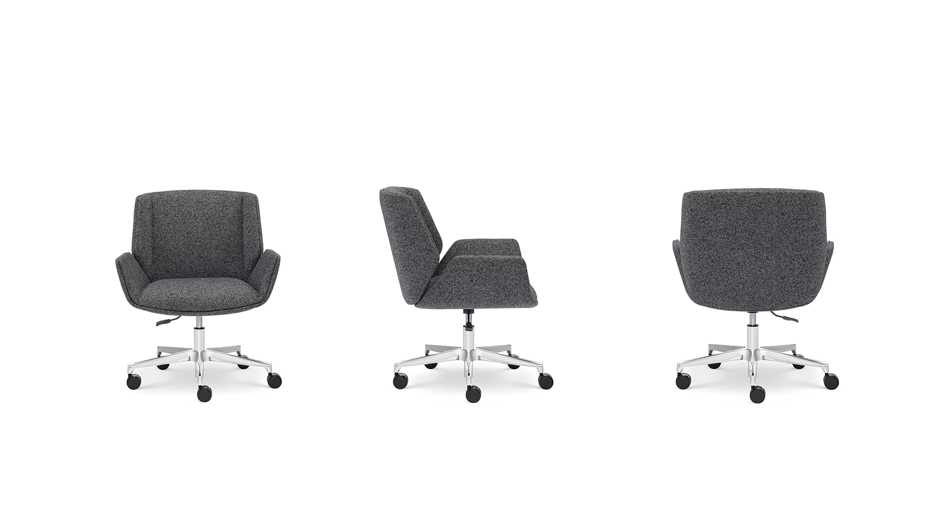 Офисное кресло Overtime с низкой спинкой на крестовине с колесами