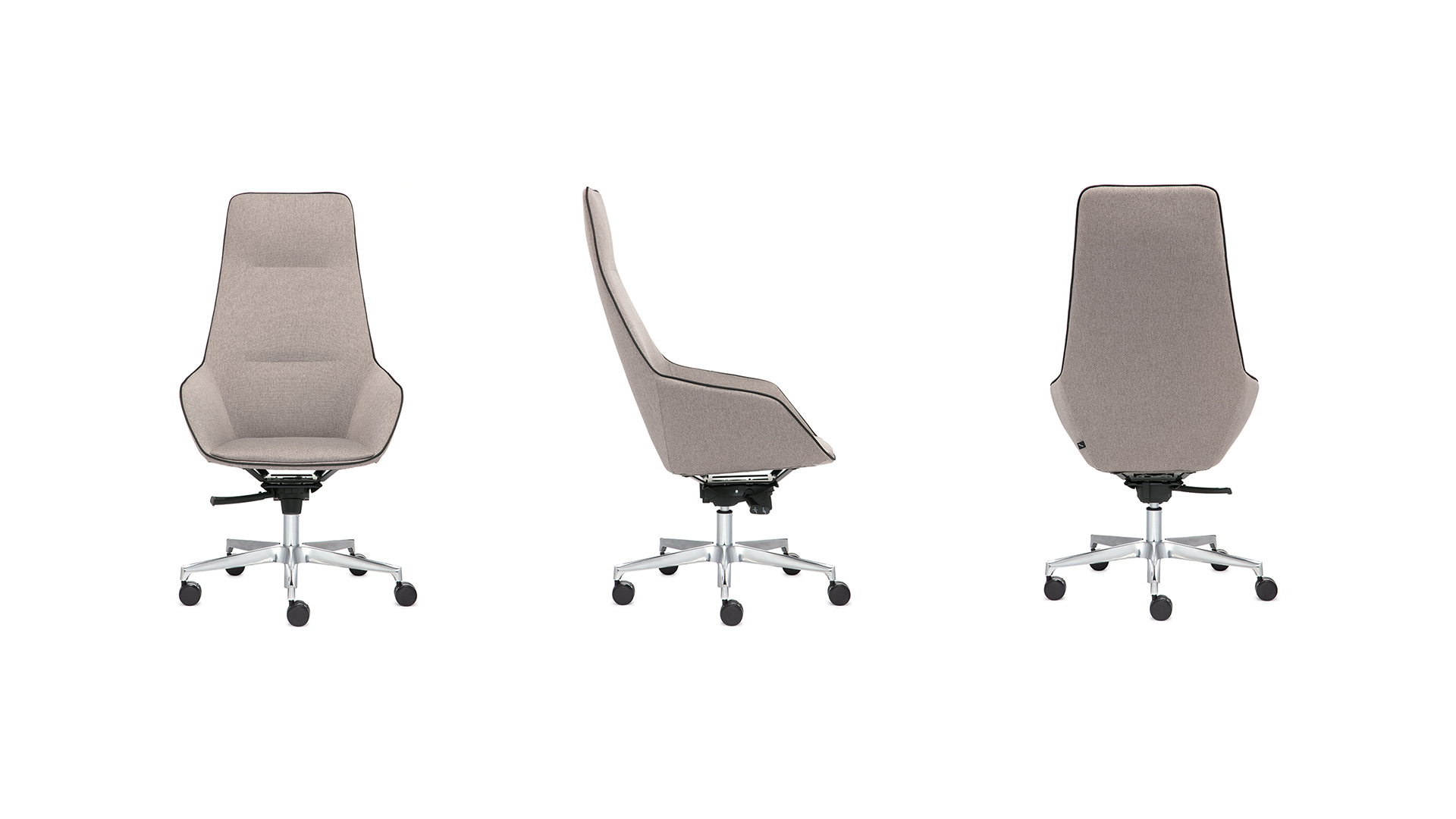 Офисное кресло Monza с высокой спинкой на крестовине с колесами