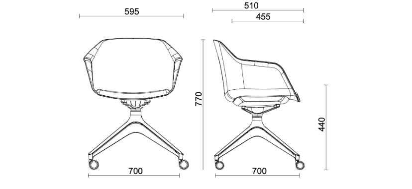 Кресло Amber Amber - 4-star base with casters