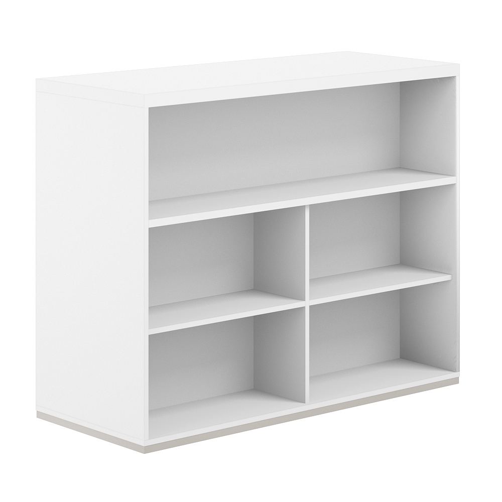 Стеллаж-комбо 2-стор. 1438 с топом, с экраном ЛДСП AG.255.101.675.WH