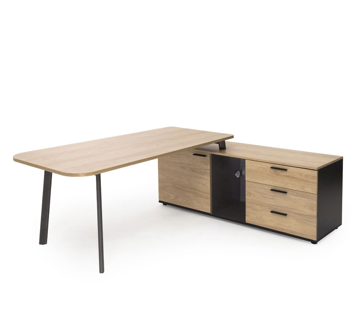 FLEX Стол на опор.тумбе R178см