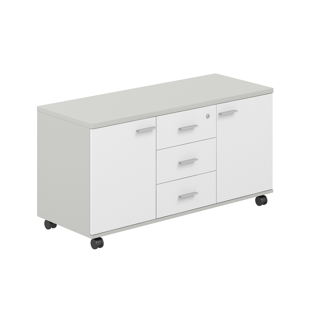 Тумба сервисная с 3 ящ. 1204х460х619, с замком, 2 фасадами SG.621.SH.WH