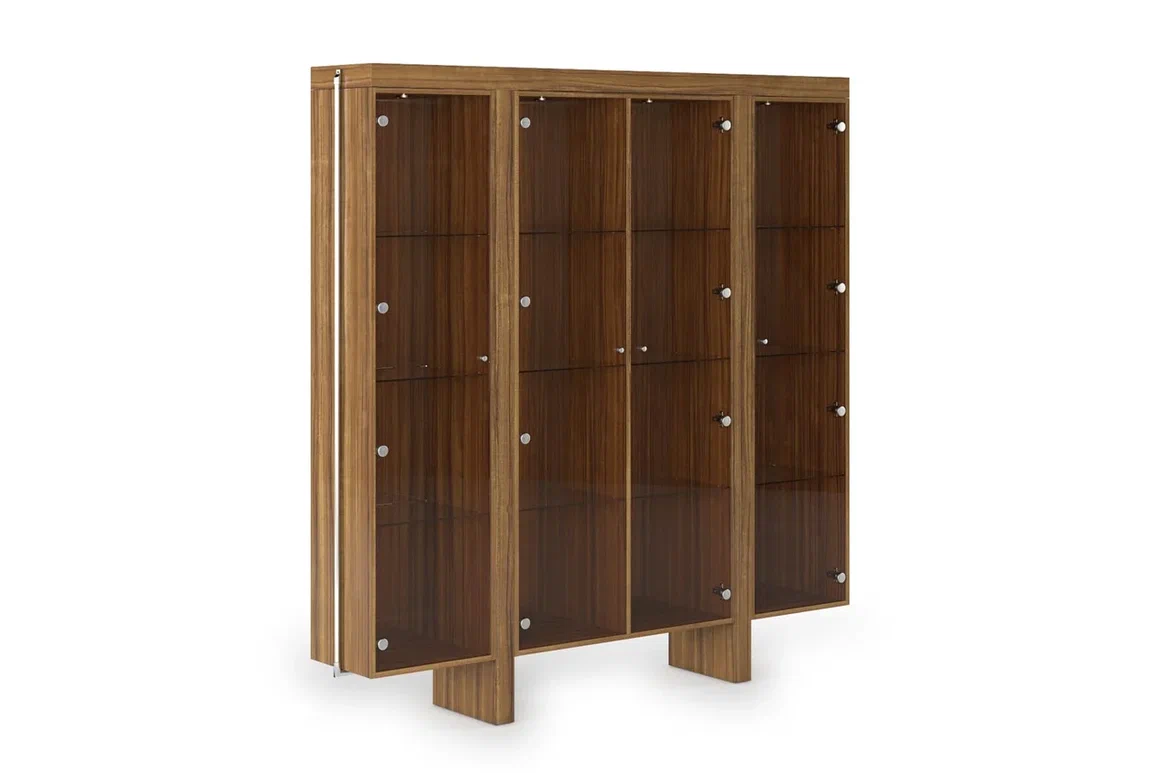 DAO Walnut Шкаф со стеклянными дв., стенка зеркало DA 2223