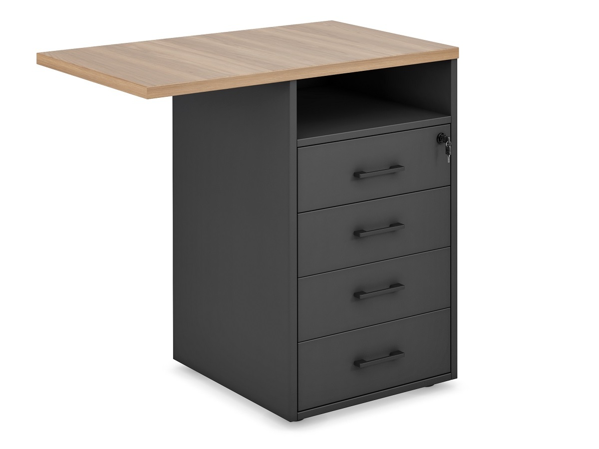 Тумба приставная  4 ящика 790х475 (для криволинейных столов) EVL309