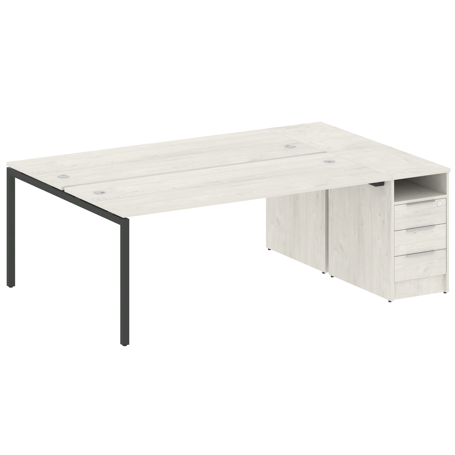 Metal System Quattro Рабочая станция с тумбой на П-образном м/к 40БП.РС-СТП-2.5