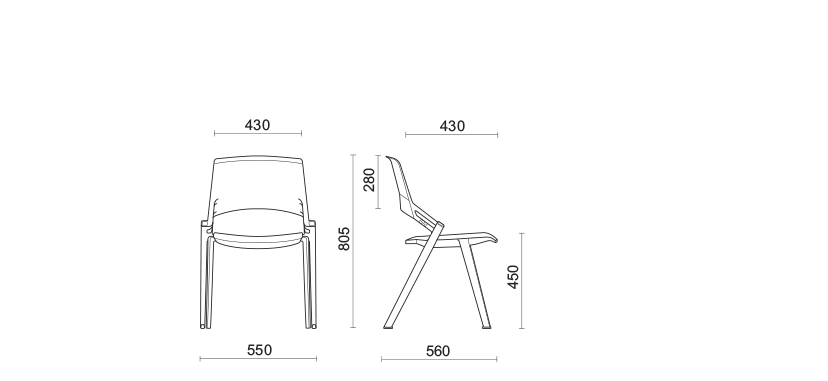 Кресло Green'S 4 legged stackable chair