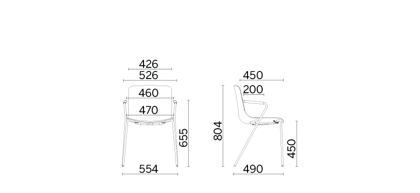 Стул Milos Elle 4-leg