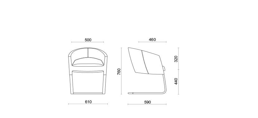 Кресло Of Course Visitor on sled frame