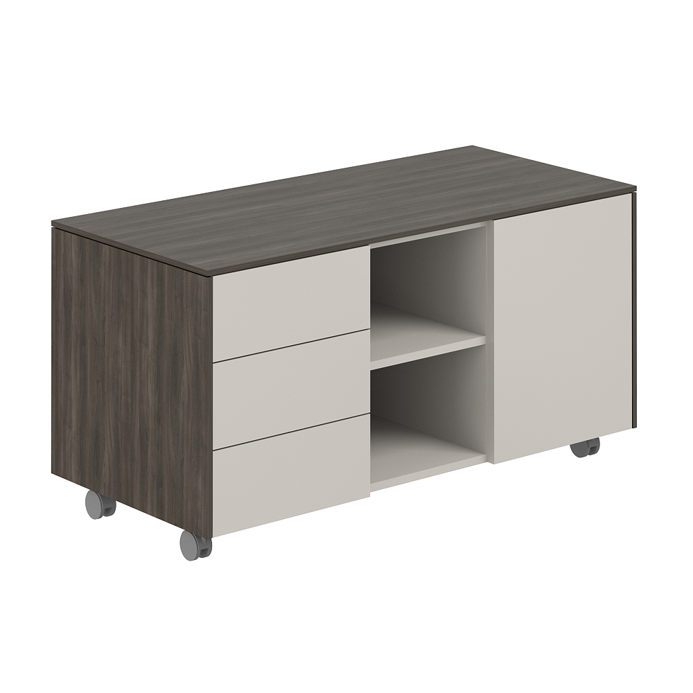 Тумба мобильная 3-х секционная обвязка BT, фасады GS NZ-0213.BT.GS