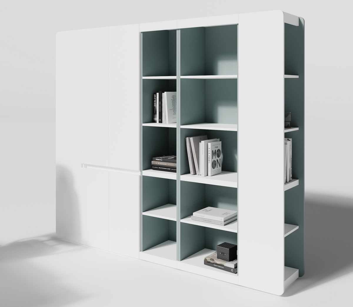 Композиция шкаф высокий со стеллажами ART905