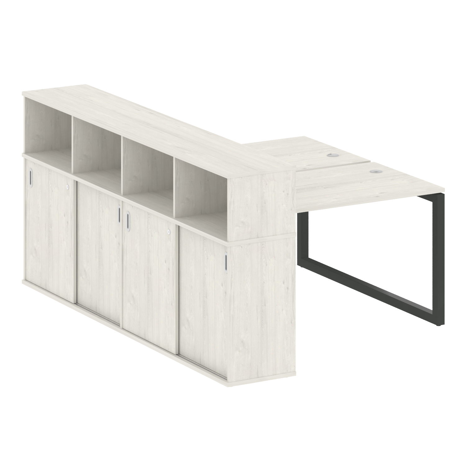 Metal System Quattro Рабочая станция с шкафом-купе на О-образном м/к 50БО.РС-СШК-4.2 Т