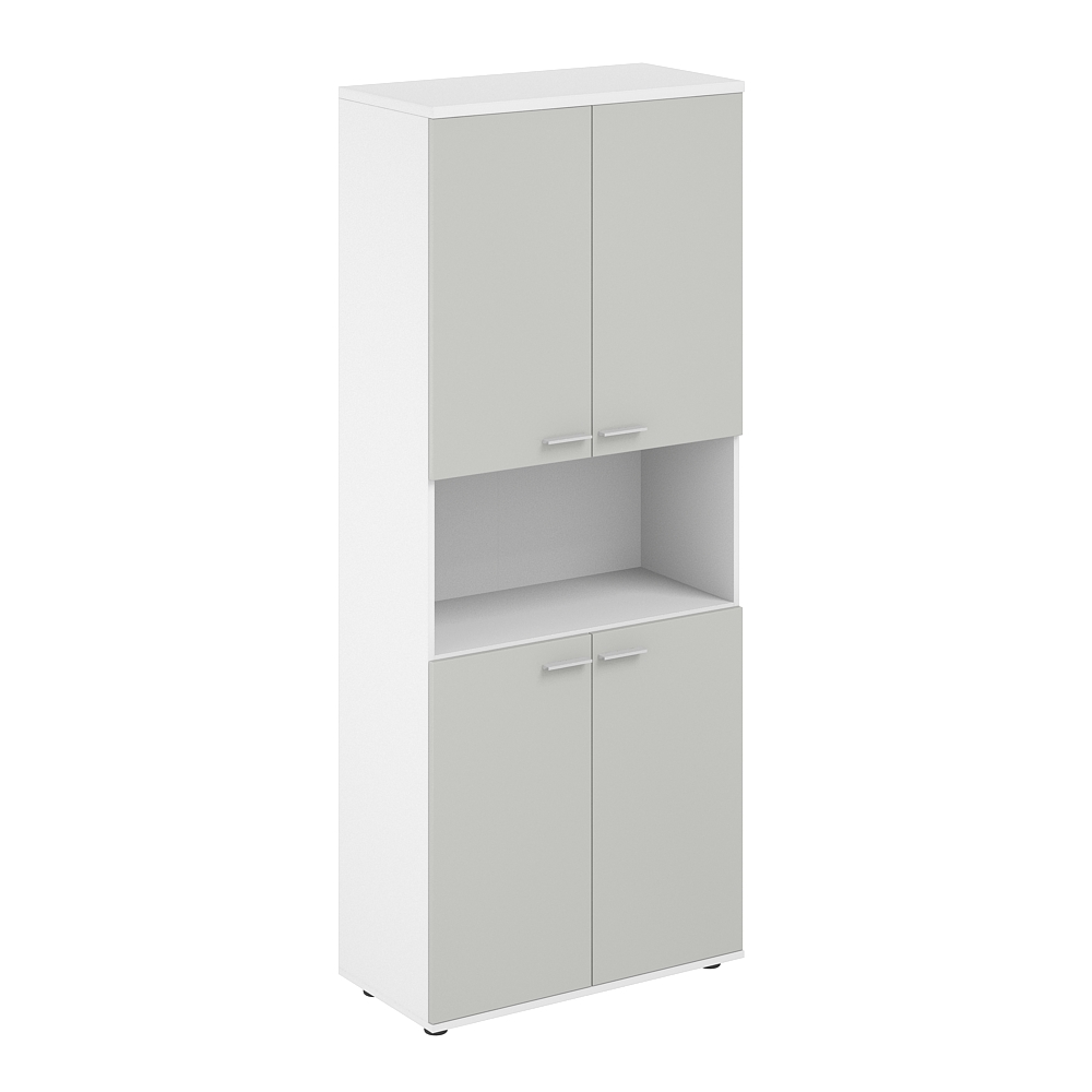 Шкаф высокий с нишей 800х400х1955, 4-х дв, з.ст ЛДСП 16 мм SG.861.WH.SH.SH