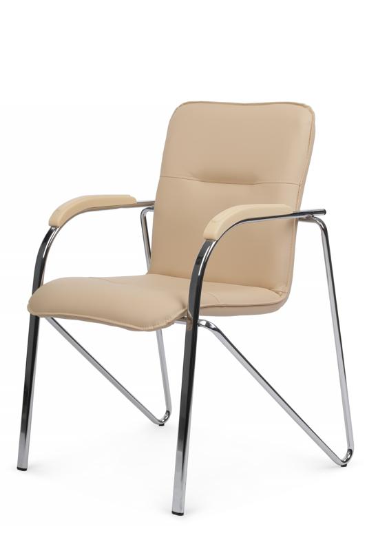 Стул Самба с пластиковыми подлокотниками SMB-03H Хром гальв.