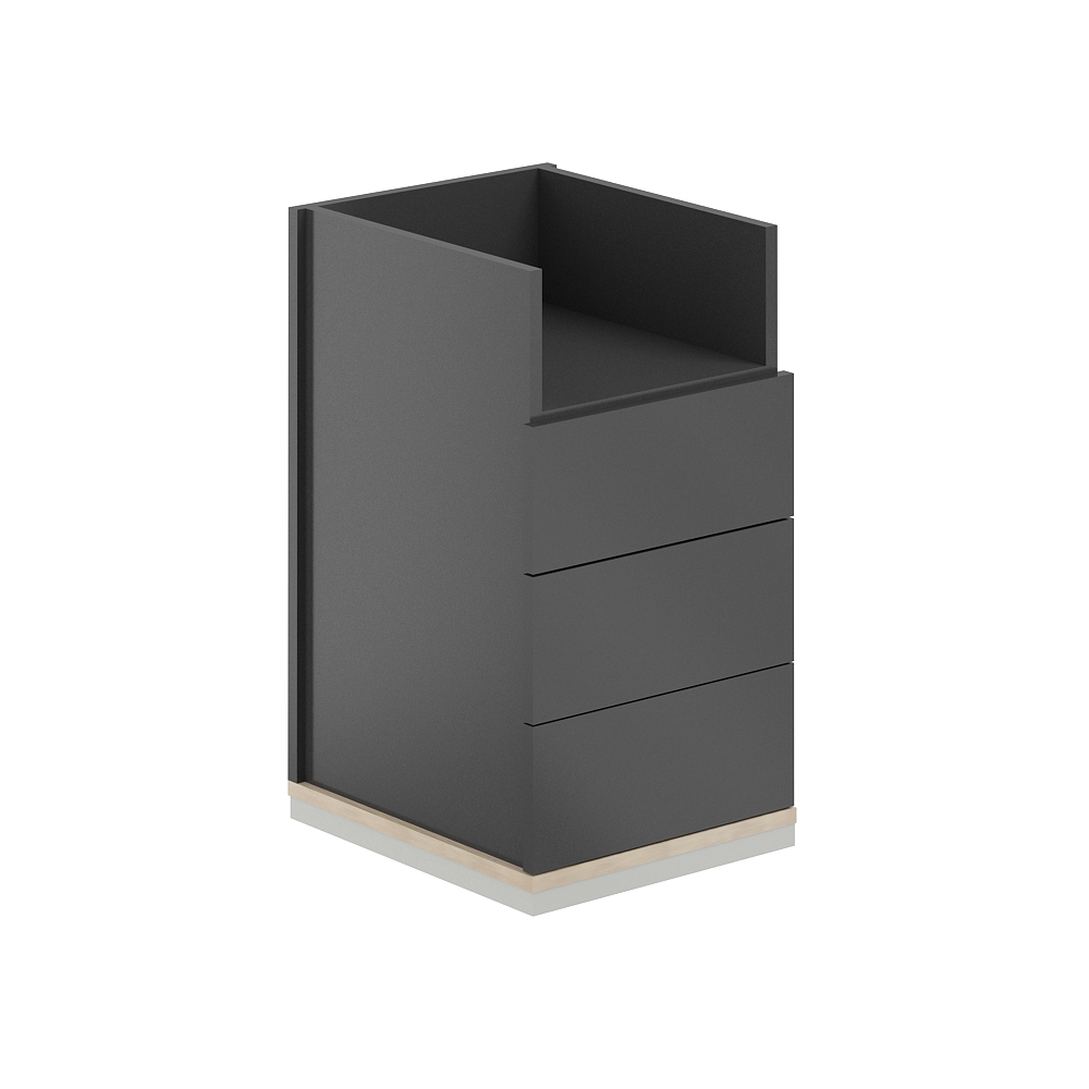 Тумба приставная 3 ящ. метаб.+ниша AG.284.AN.AR.AN