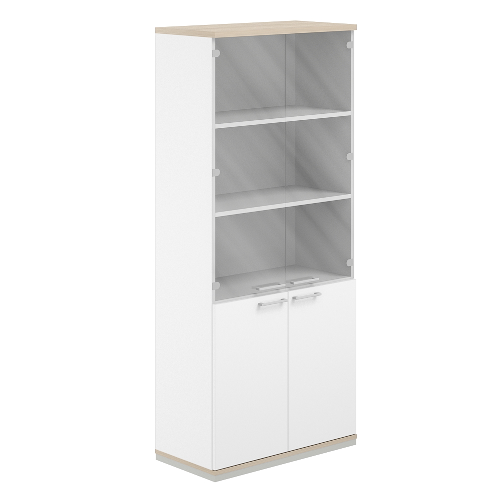 Шкаф 5 ур. 800х400х1833 со стеклом AG.210.WH.AR.WH.GL