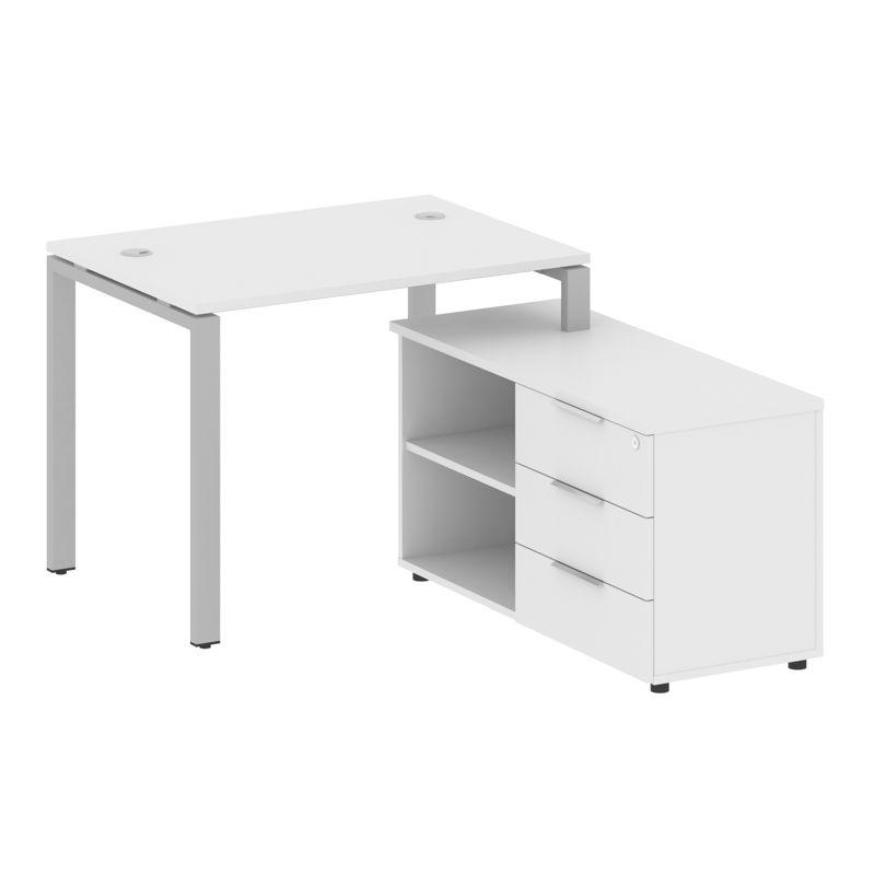 Metal System Рабочая станция с тумбой на П-образном м/к БП.РС-СТС-2.1 (R)