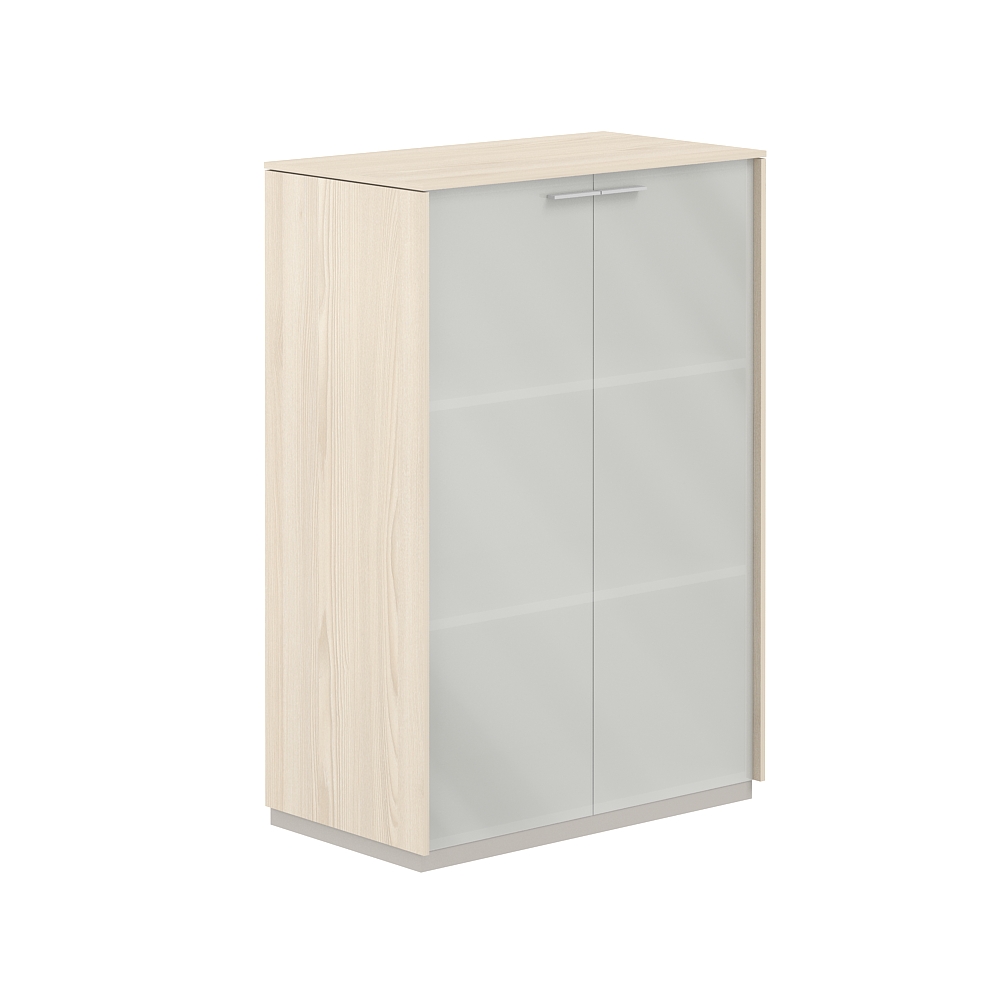 Шкаф средний со стеклом мат. GLM, обвязка YN NZ-0335.YN.GLM