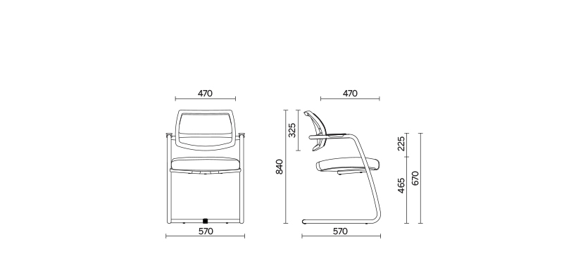 Кресло Unimesh Sled base visitor chair