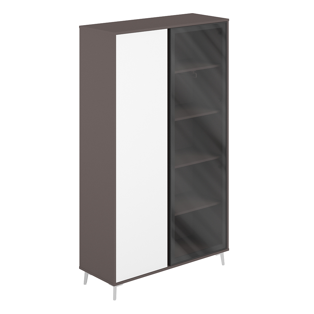 Шкаф высокий комбинированый (ЛДСП/Стекло) 1166х450х2000 SR.314.WF.WH.GLB