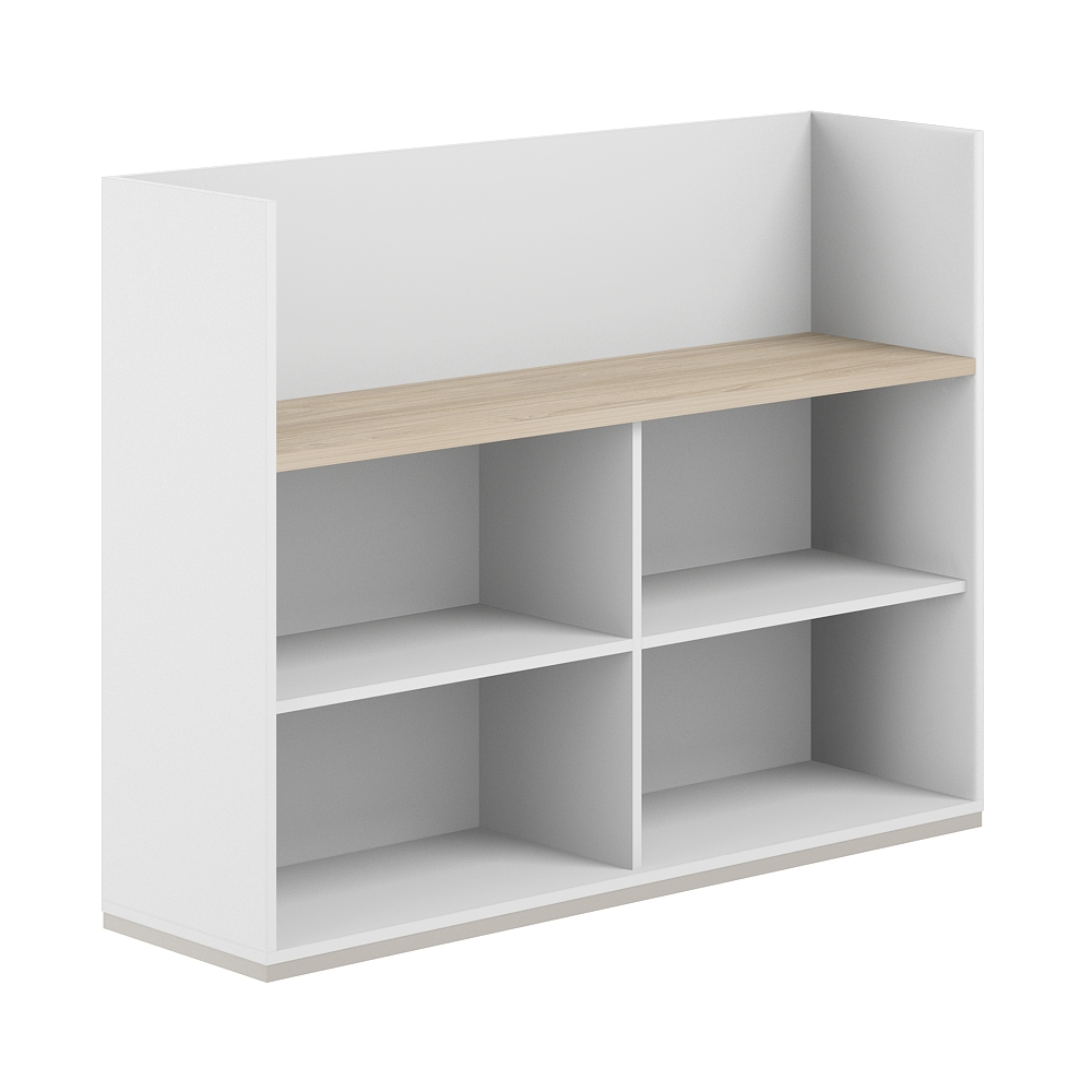 Стеллаж-комбо 1-стор. 1238, с экраном ЛДСП AG.251.200.671.WH