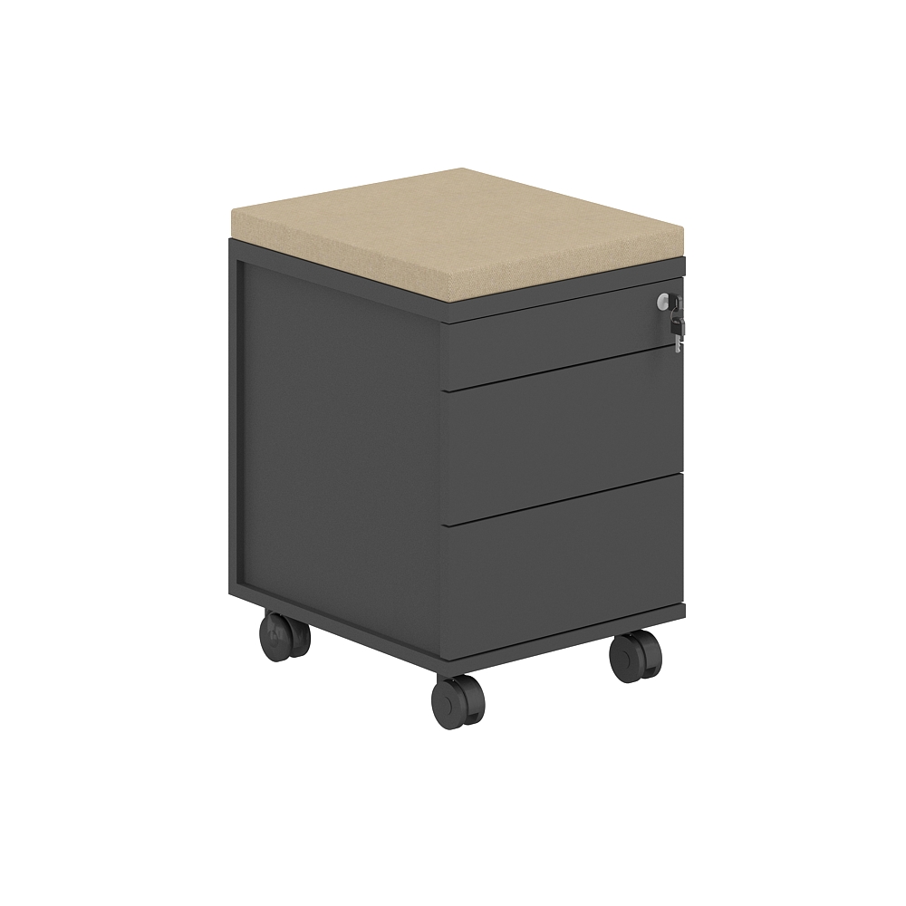 Тумба мобильная 2 ящ. ЛДСП+лот.ящ.+подушка AG.273.AN.AN.AN