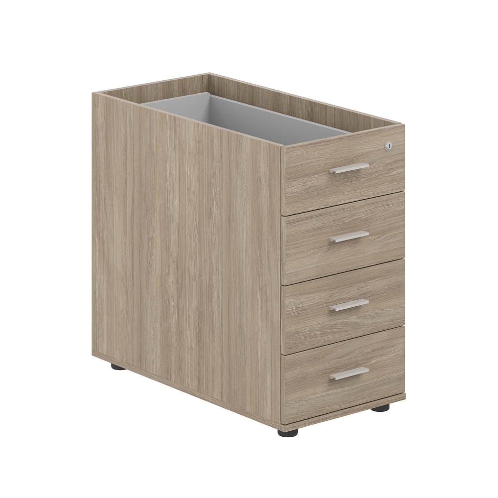 Тумба приставная 400х800х725 с 4 ящ.(метаб), с замком без топа SG.523.OD.OD.M