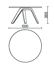 Стол Rest H 350 top ⦰ 690 mm