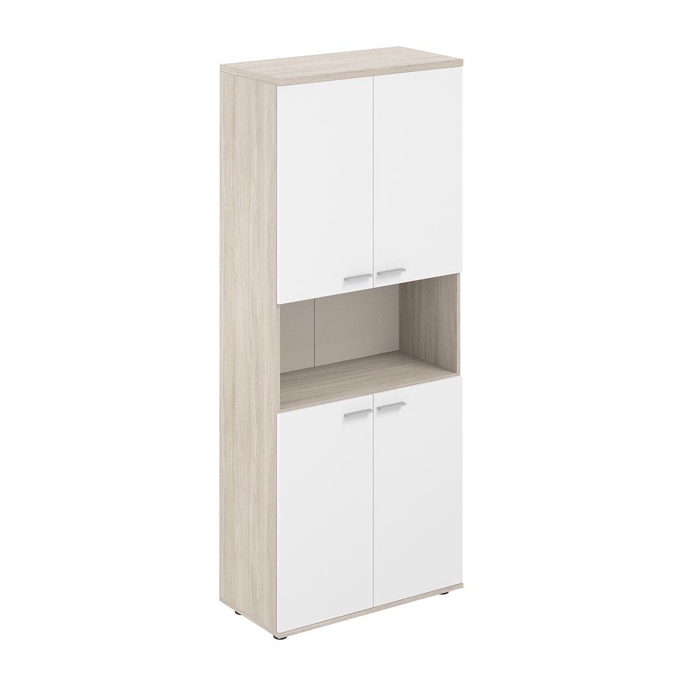 Шкаф высокий с нишей 800х400х1955, 4-х дв, з.ст HDF SG.841.OL.WH.WH