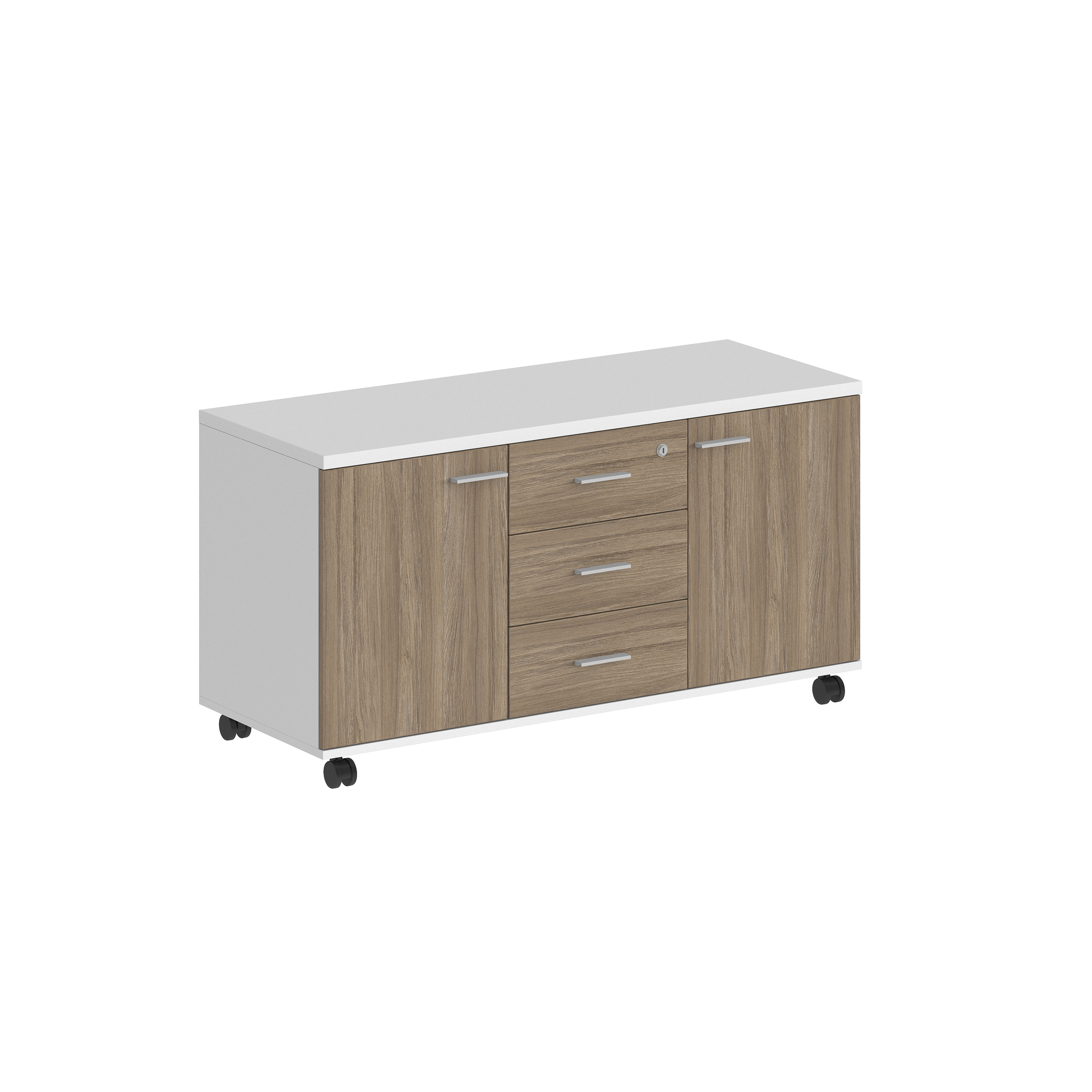 Тумба сервисная с 3 ящ. 1204х460х619, с замком, 2 фасадами SG.621.WH.OD