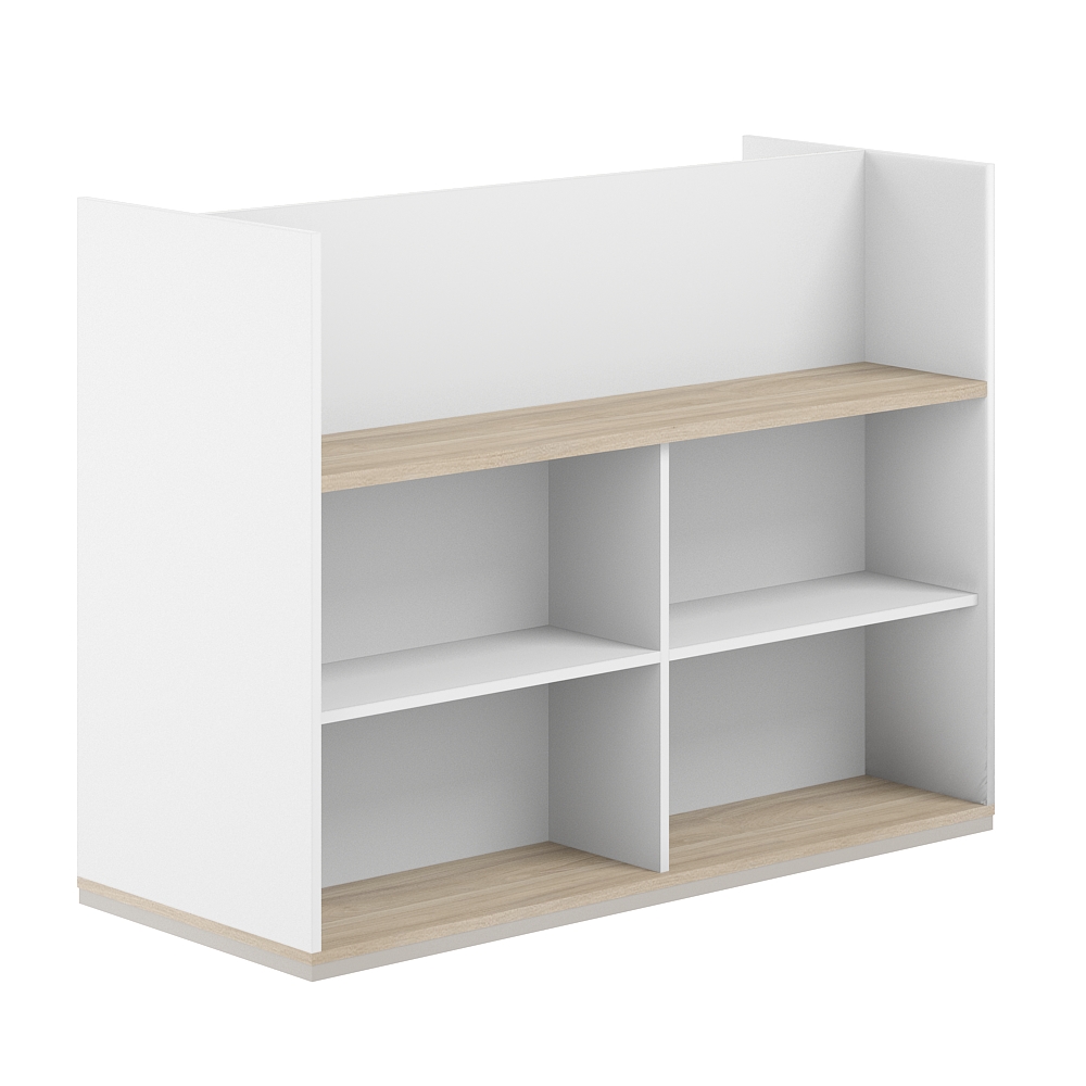 Стеллаж-комбо 2-стор. 1438, с экраном ЛДСП AG.255.400.675.WH