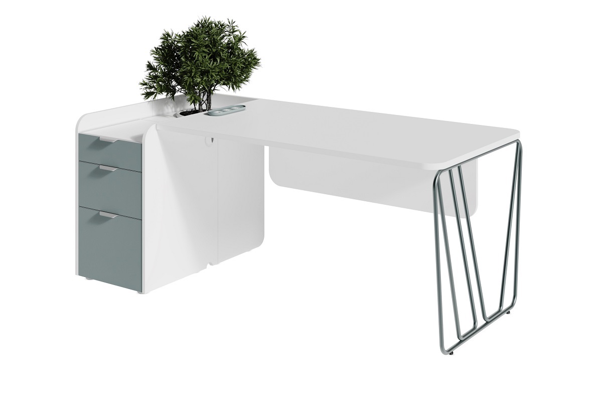 Композиция стол с ажурной ногой и левой тумбой ART901L.U604