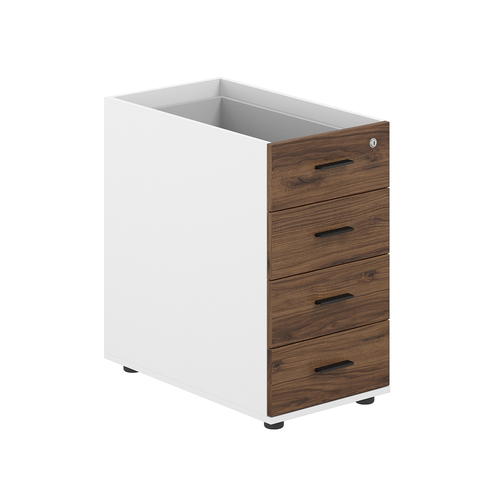 Тумба приставная 400х700х725 с 4 ящ., с замком без топа SG.522.WH.DM