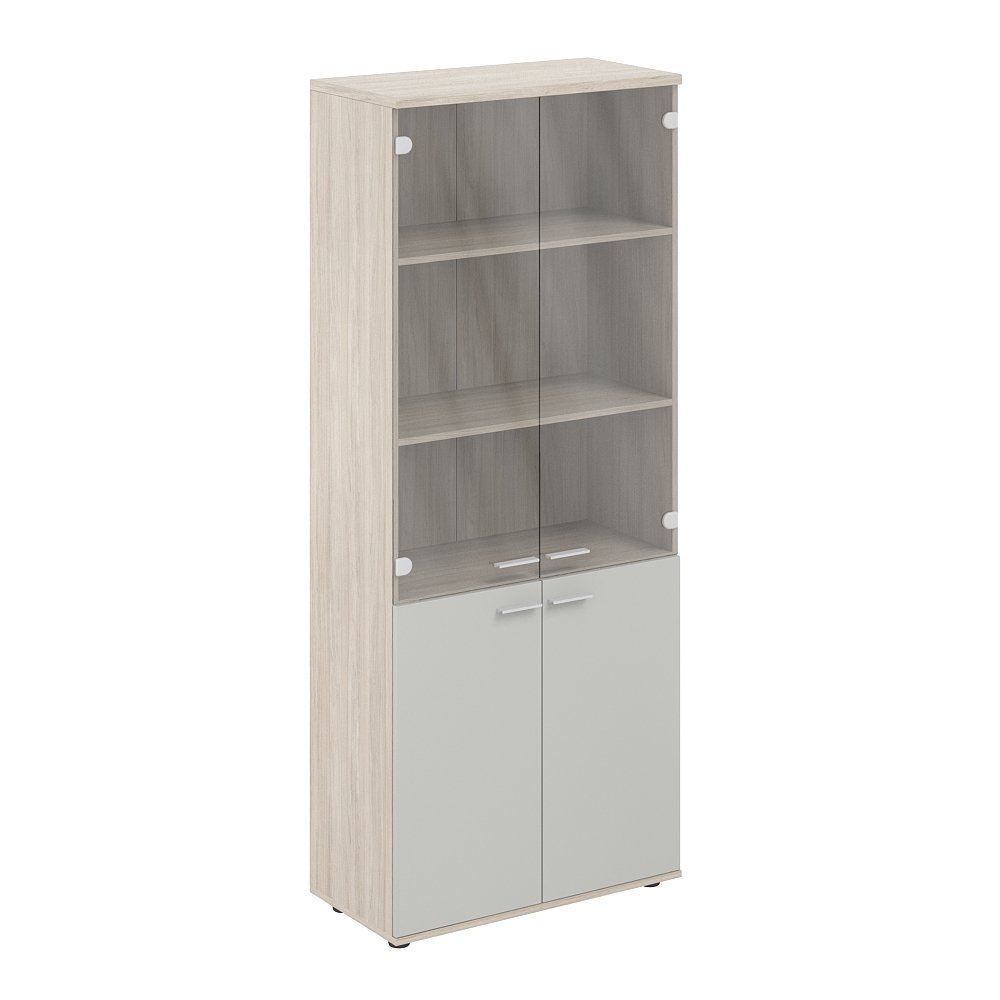 Шкаф высокий 800х400х1955, 4-х дв., со стеклом, з.ст ЛДСП SG.811.OL.SH.GL