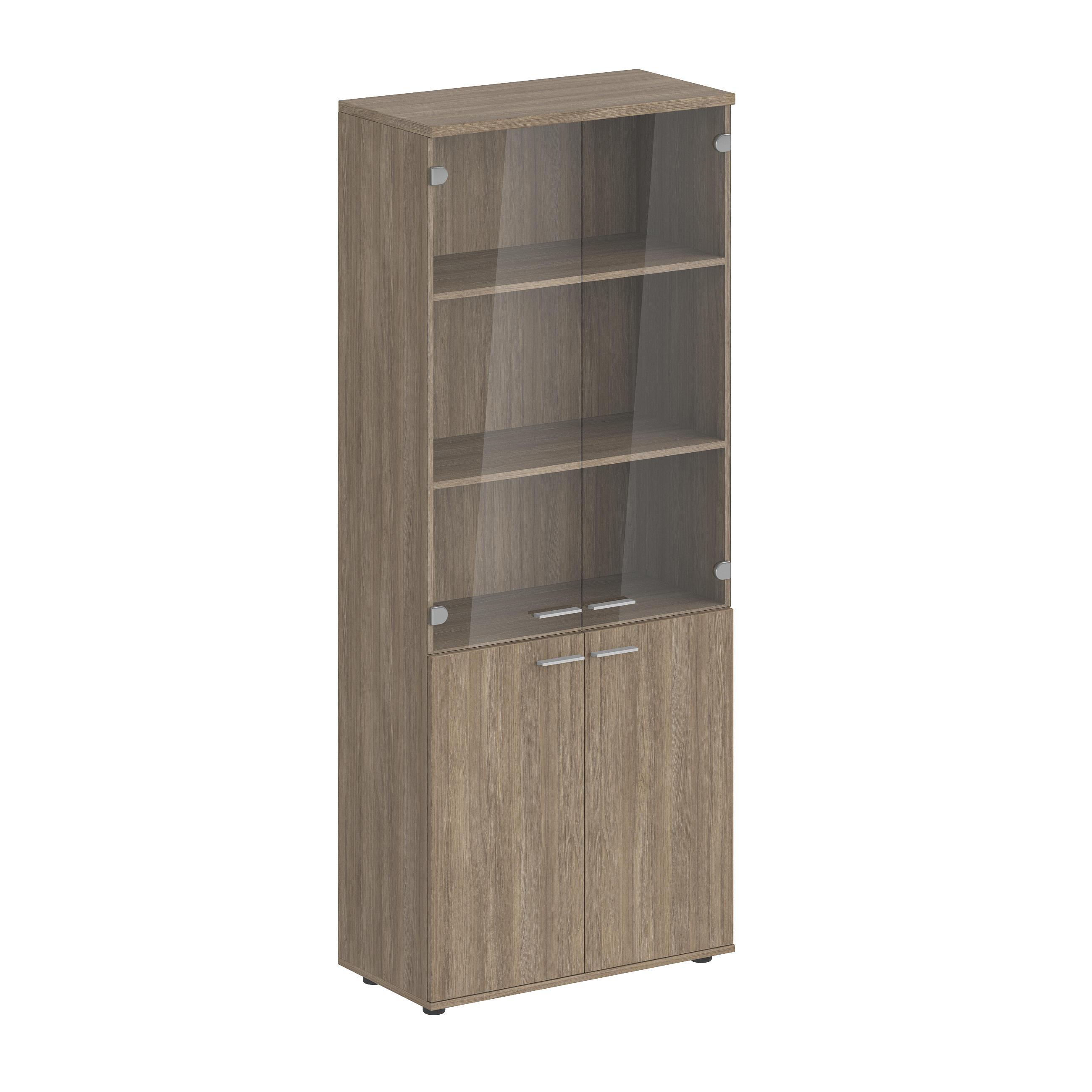 Шкаф высокий 800х400х1955, 4-х дв., со стеклом, з.ст HDF SG.801.OD.OD.GL