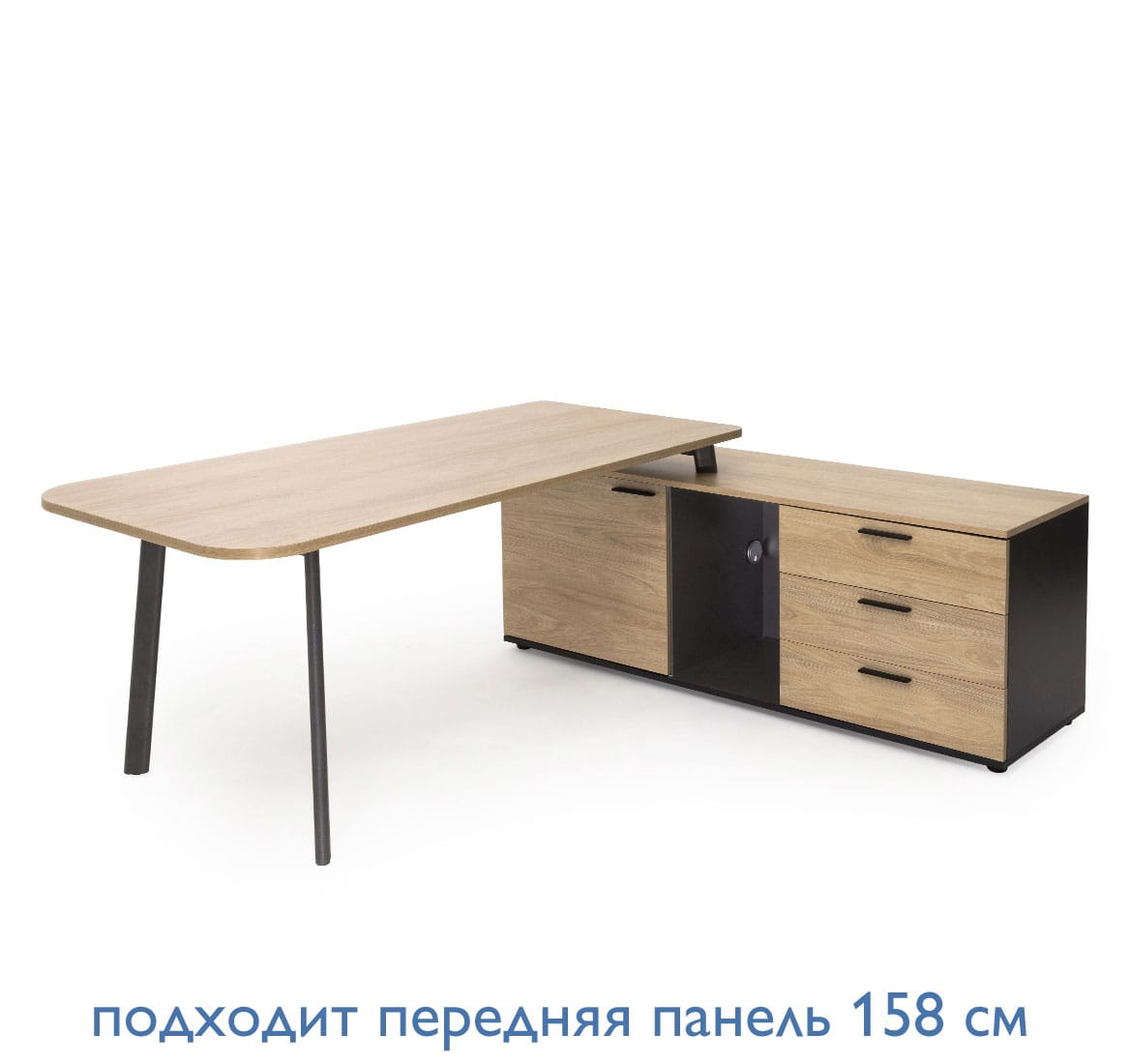 Стол с тумбой Flex на металлокаркасе правый 135B1816+135T020