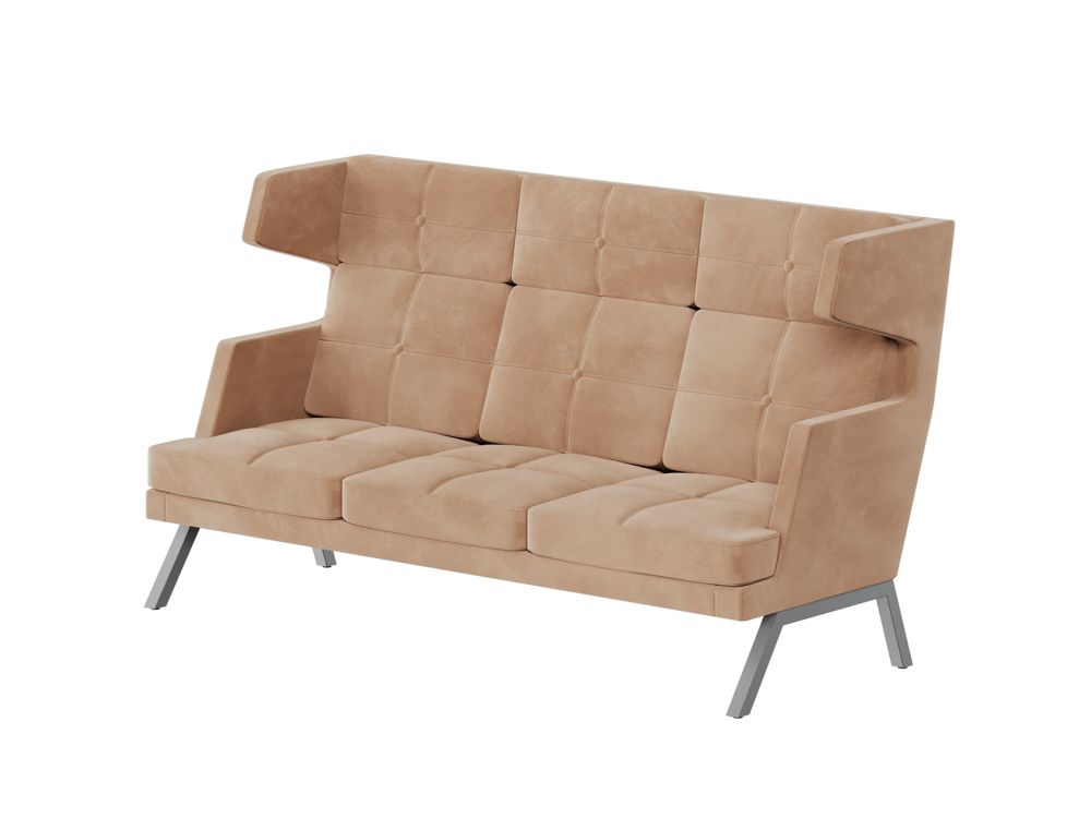 Aldo Диван трёхместный высокий с декором из пуговиц ALDB-03