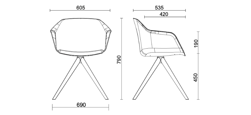 Кресло Milos Shell Milos Shell - wood trestle base