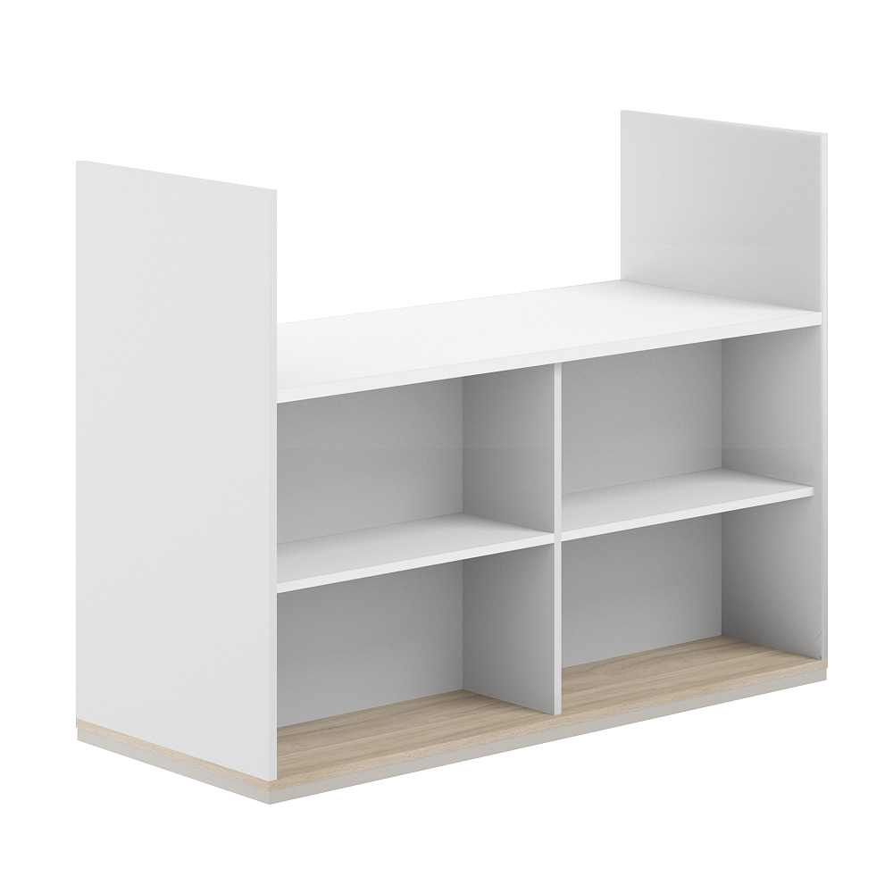 Стеллаж-комбо 2-стор. 1438 AG.255.WH.AR.WH