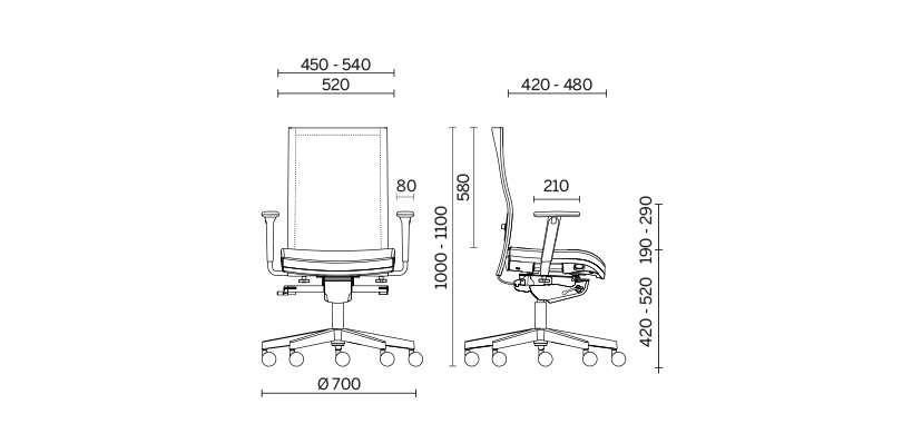 Кресло руководителя Soffio Soffio with mesh back