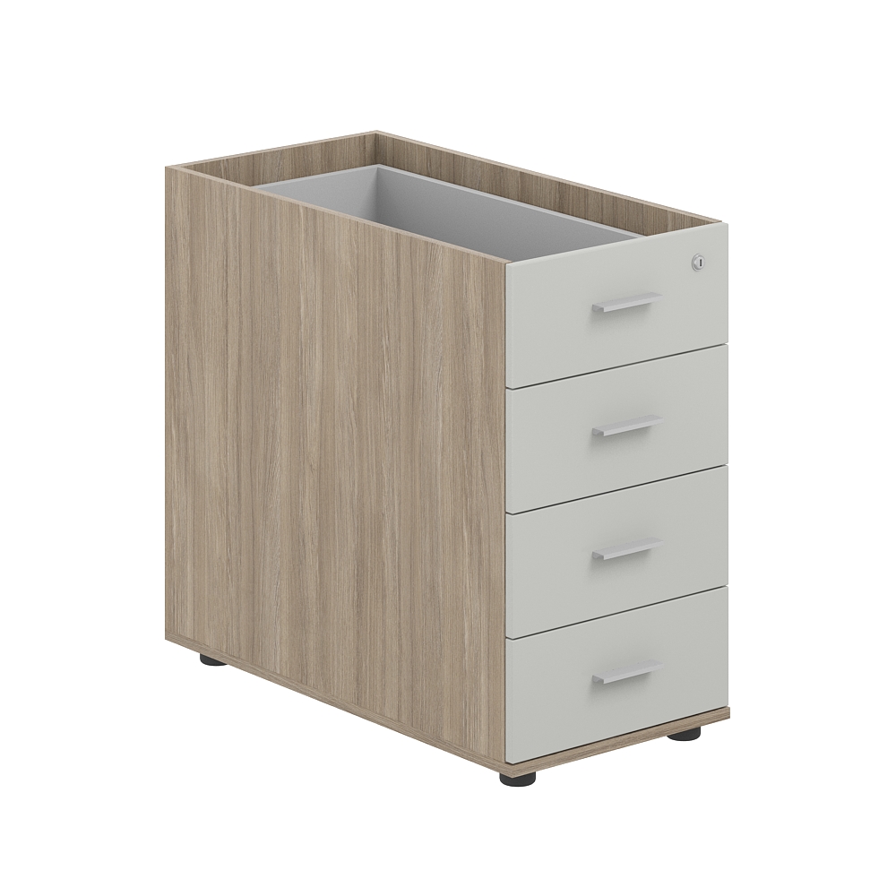 Тумба приставная 400х800х725 с 4 ящ., с замком без топа SG.523.OD.SH