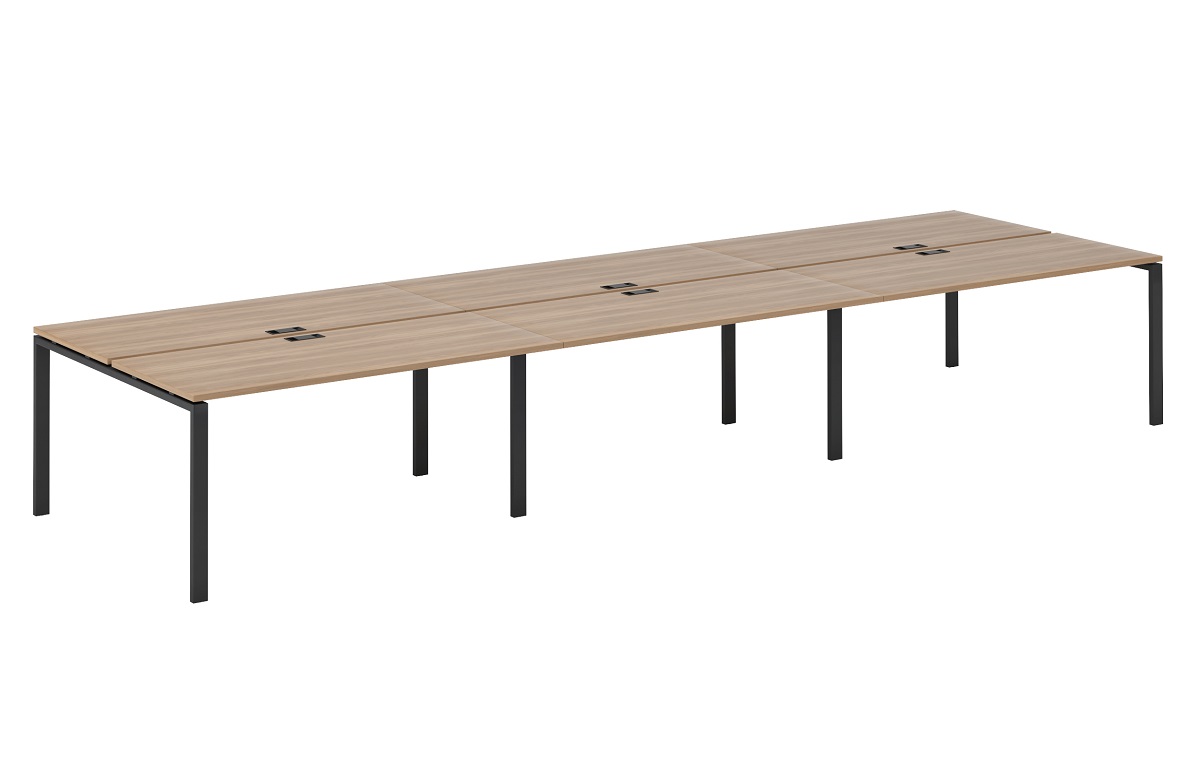 Рабочая станция на 6 мест на П образном м/к 60х30 EVL675/П/60*30