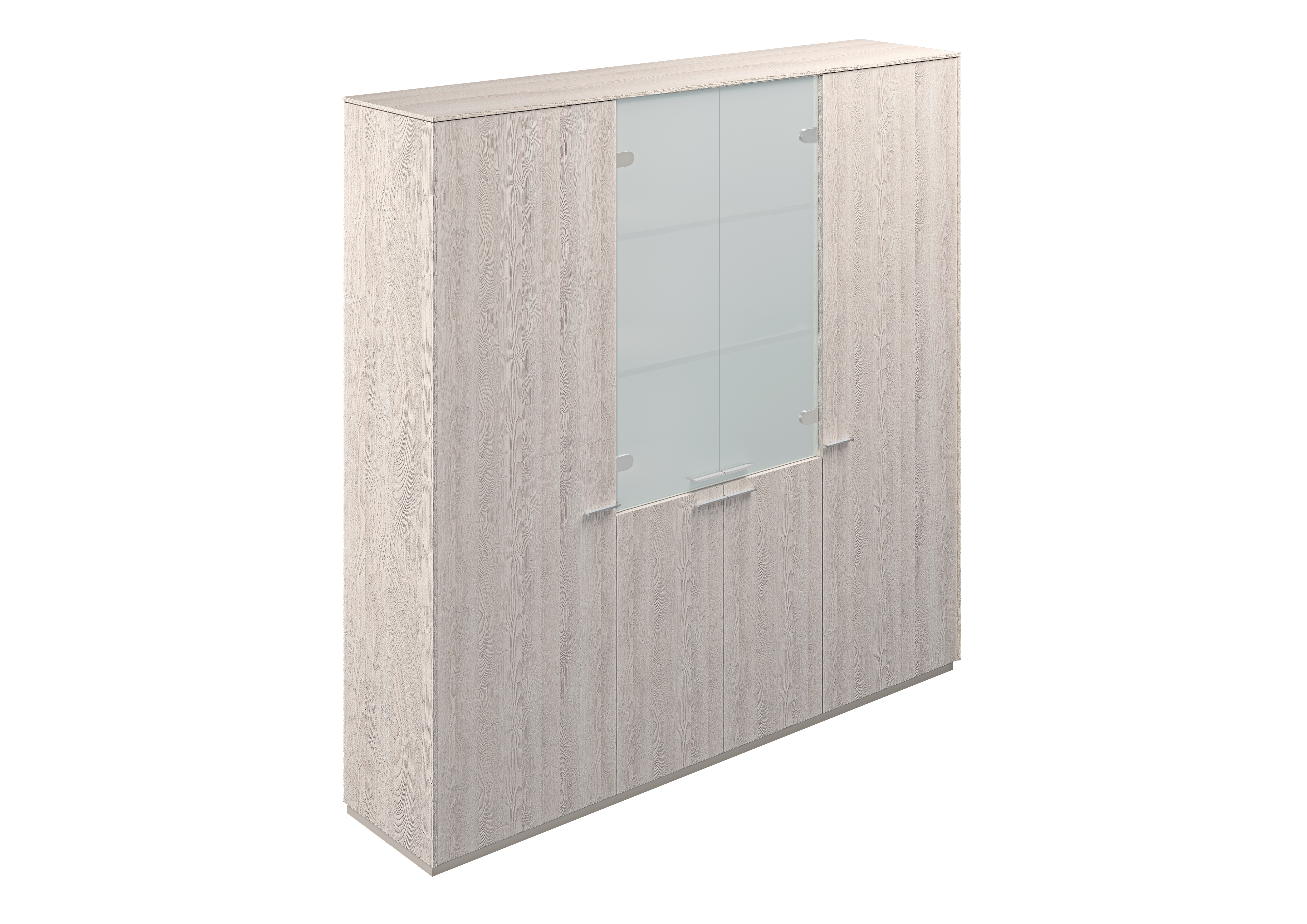 Шкаф для одежды 600 - 2шт. + Шкаф высокий 800 со стеклом мат., обвязка YN, фасады YN NZ-0303+NZ-0341+NZ-0303.YN.GS