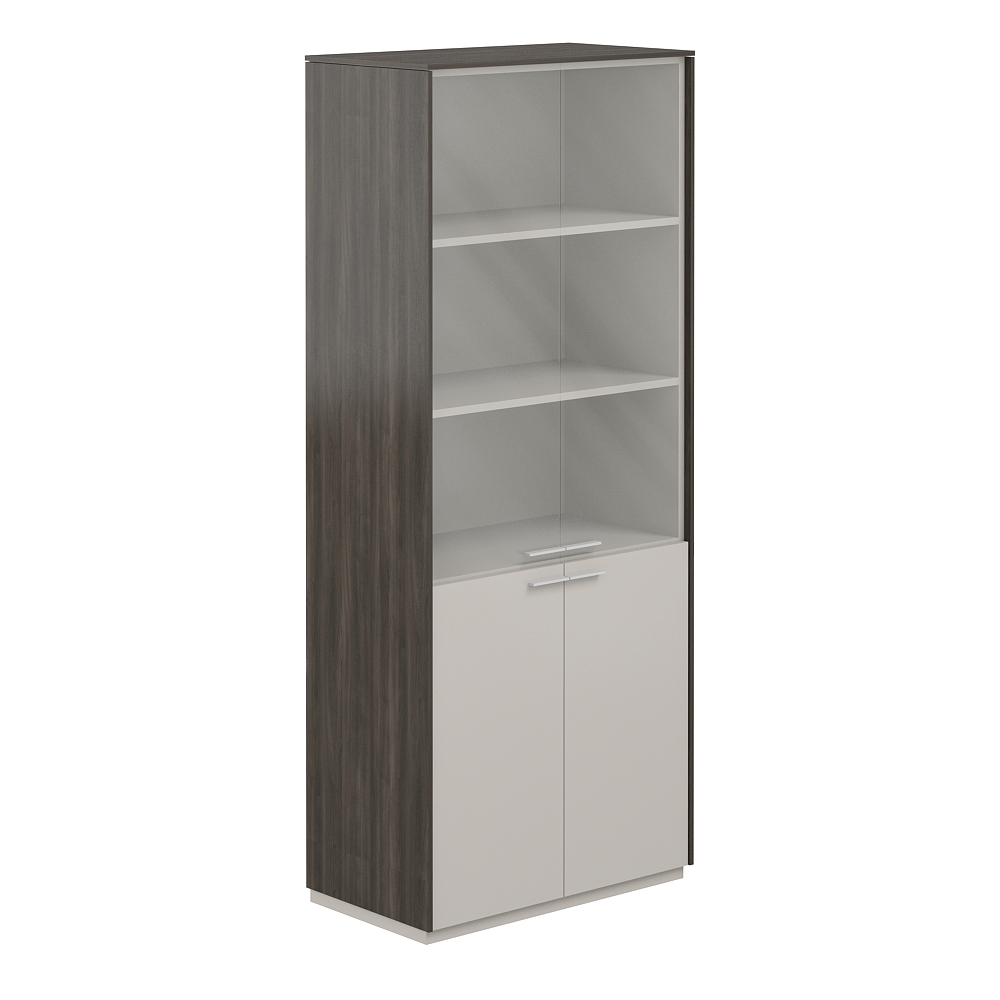 Шкаф высокий со стеклом прозр., обвязка BT, фасады GS NZ-0331.BT.GS