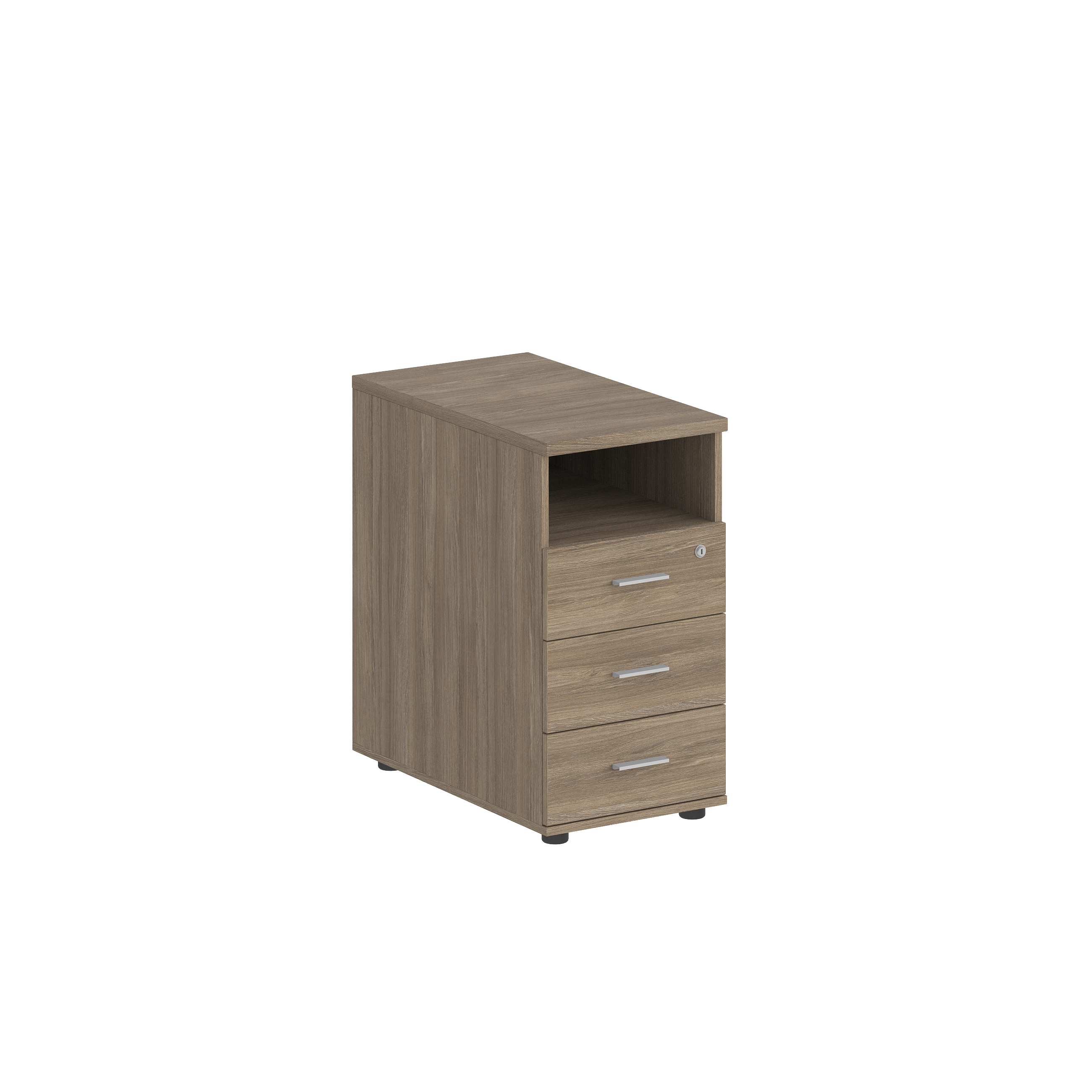 Тумба приставная 400х700х725 с 3 ящ.(метаб) и нишей, с замком без топа SG.512.OD.OD.M