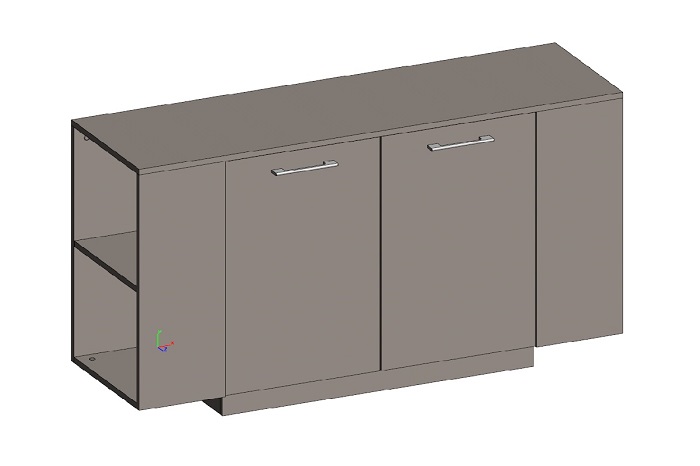 Шкаф низкий с боковыми стеллажами JNS922